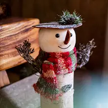 雪だるまの置物【クリスマスデコレーション・サンタクロースデザイン】