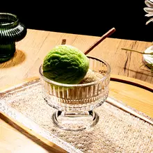 おしゃれな高脚ガラスアイスクリームカップ【デザート・プリン・スイーツ用】