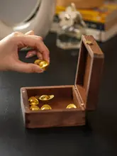 貴重品ケース 無垢材 蓋付き 金保管 貴金属収納 ヴィンテージ風 高級感 おしゃれ 小型 小物入れ