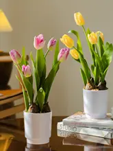 造花 チューリップ 鉢植え リアルタッチ リビング 卓上 インテリア 飾り 上品
