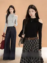 カットソー レディース ワンショルダー 蝶結び カットアウト 編み上げ 着痩せ フィット 甘辛MIX 秋「LOVEHEYNEW」