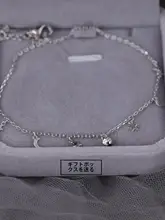 925純銀製 星形フットチェーン【トレンド・タッセルデザイン・アンクレット】