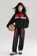 女の子用 スポーツウェア 秋新作【おしゃれなバイカースタイル・カラーコンビネーション】（セットアップ対応）