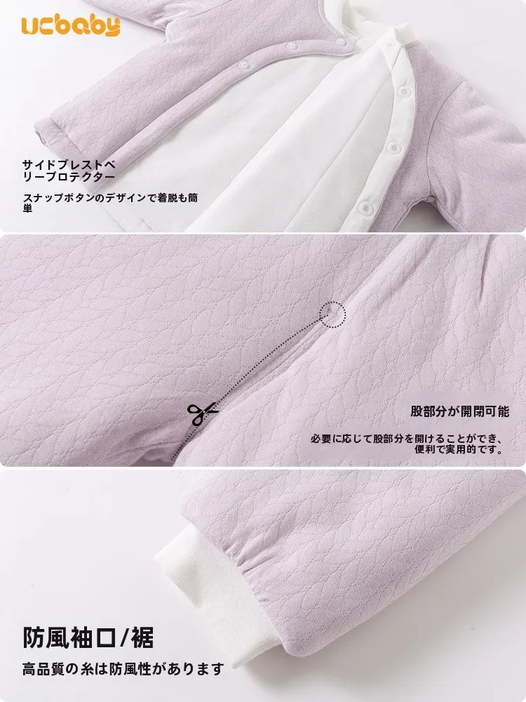 生後2ヶ月の冬用ベビージャケットとパンツの選び方：UCBABYの高腰コットンセットアップ