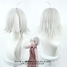 コスプレウィッグ【氷刀モニカ風・シルバーグレー・リアルスカルプ】