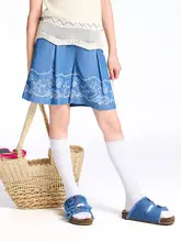 子供用デニム中パンツ【抗菌防止・UVカット・夏用】