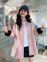 ポロ襟のバイカラートレンチコート【春用・中長丈・ゆったり・小柄向け】