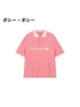 立体印刷ビッグフラワーポロシャツ【カップル向け・夏季用・短袖】