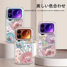 かわいいキャラクター柄のスマートフォンケース【全包カバー・防摔・カップル向け】（セットアップ対応）