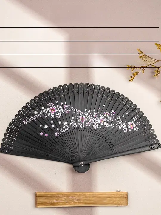 全竹製舞扇子【携帯用・夏用・クラシックデザイン】