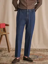 極上の柔らかさ！メンズ レトロデニムパンツ【ストレート・カジュアル・ウエストゴム】