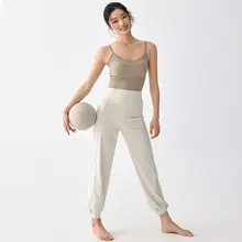 高ウエストテーピングヨガパンツ【女性用・ゆったりフィット・速乾・通気性・ランニング＆フィットネス】