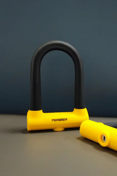 FOREVER 多用途 自転車用U型ロック【バイクや電動自転車対応・防犯・ポータブル】