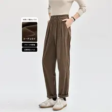 SANDY ストレートチュニック女性用コーデュロイパンツ【クレープ仕立て・ウエストゴム・カジュアル】