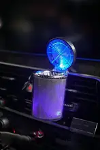 個性的なカーボトル用灰皿【翻蓋・七色のLEDライト・クリップ付き・車内装飾用】