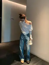 柔らかいコットンの肩出しトレンドトップス【シンプル・ファッション】
