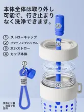 トライタン製ストロー付き水筒【子供用・コーヒー・ミルクティー・夏季・携帯便利】