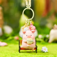 カラフルなぬいぐるみのキーリング【ルル豚・アニメキャラクター・女の子向け】