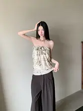 したデザインのシルク混カシュクールブラウス【パイナップル花柄・チュニック＆スカート兼用】（セットアップ対応）