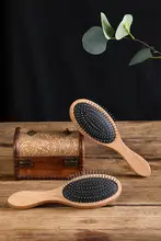 防静電仕様のマッサージブラシ【クッションタイプ・スチールピン・木製】