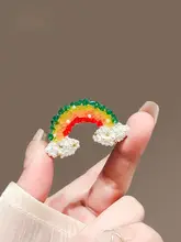高級水晶製 レインボークラウドブローチ【可愛いデザイン・ファッションアクセサリー】