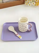 四角のトレー 一人用 単色 小麦ストロー シンプルデザイン