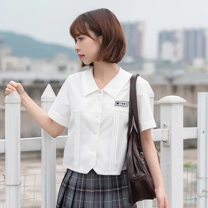 ブラウス レディース 半袖 プリーツ 涼感 肌触り柔らか 制服 夏