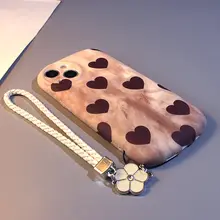 ハートデザインのスマホケース【液体シリコン・iPhone対応・柔らかい感触・全包防摔】