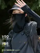 夏用 UVカット フェイスマスク【アイスシルク・全面保護・女性用・アウトドア】（セットアップ対応）