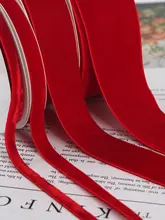 中国紅のリバーシブルベルベットリボン【DIY手工花束用・ラッピング・ギフト】
