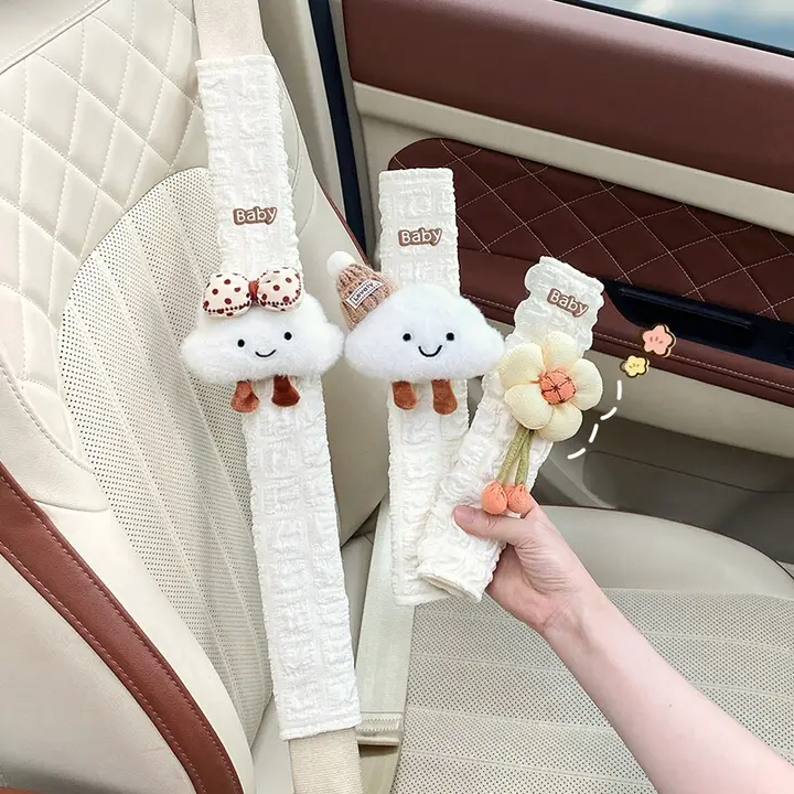 夏用通気性抜群！可愛い車用安全ベルト肩カバー【保護用・子供・妊婦対応】