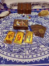 防水仕様のボードゲーム用カード【金箔加工・黒金の太陽デザイン】