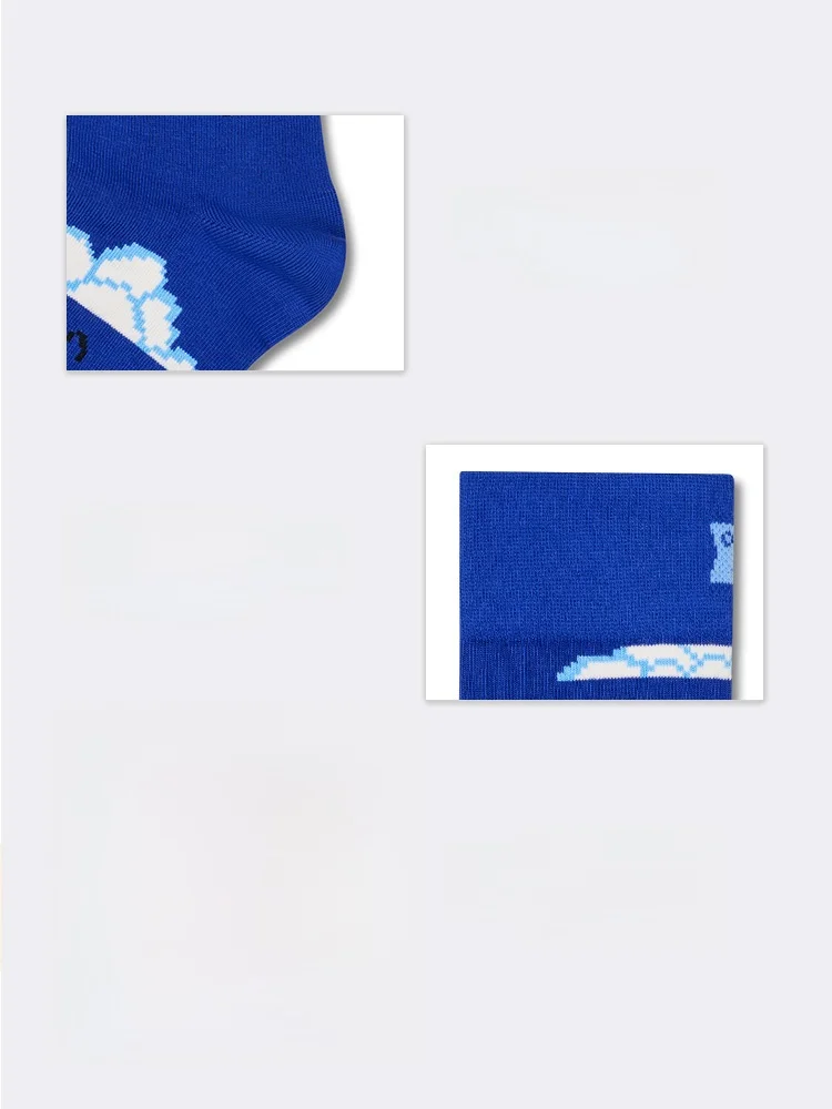Happy Socks ピクセル雲柄中筒ソックス：春夏用の極上の柔らかさとセットアップ対応の実用性