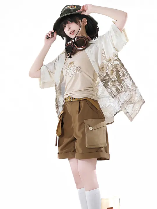 洛麗塔スタイルの夏用アジア風服【文芸的なデザイン・古風・学院風】（セットアップ対応）