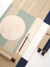 茶掛け用 絹製巻軸【白色シルク風・禅意のアート作品】