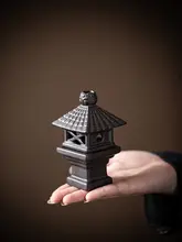 陶器製ミニ灯台オブジェ【レトロ・茶道装飾用・微景観フィッシュタンク用アクセサリー】
