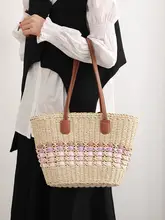 スタイルスタジオ レトロコントラストカラー織りバッグ