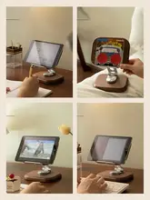 ブラックウォールナット製 iPad・スマホ用スタンド【デスクトップ・ポータブル・回転・折りたたみ式】