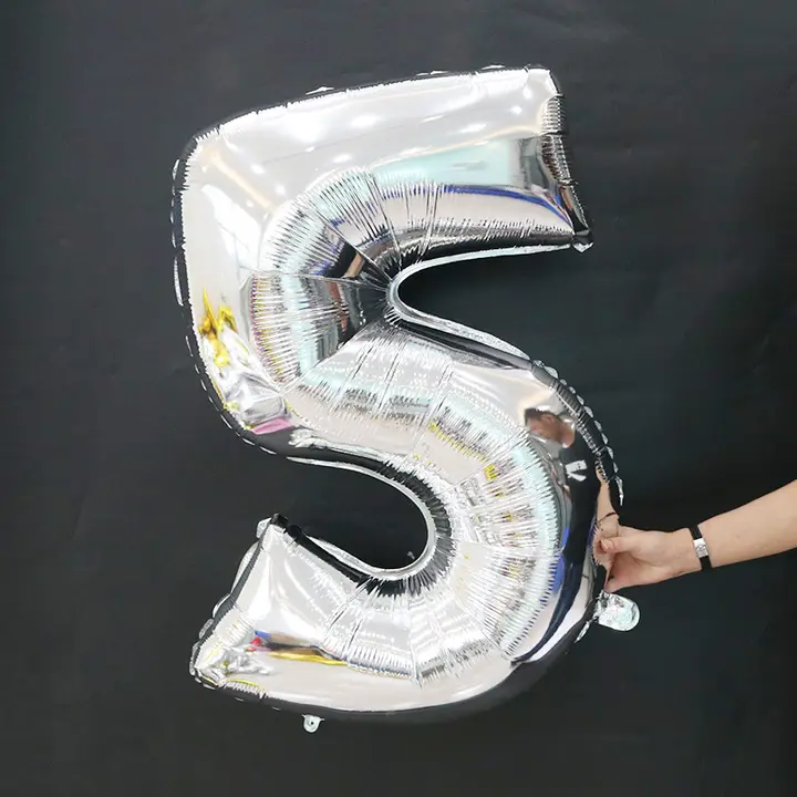 40インチシルバー数字バルーン【09・アルミ製・誕生日装飾用】