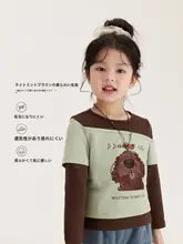 トップス キッズ ガールズ フェイクレイヤード 長袖 キャラクター柄 かわいい 夏
