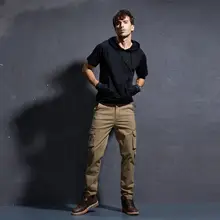 メンズ春用カーゴパンツ【スリムストレート・多ポケット・ミリタリーグリーン・アウトドア用】
