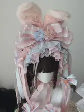 手作りの桜の下の告白リボンヘアバンド【うさ耳・古風・飾り付き】