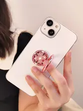 スタイリッシュな指輪型スマホスタンド【携帯用・スワイプ対応・デコレーション付き】