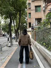 アメリカンレトロ風カラー切替PUレザーモーターサイクルジャケット【男女兼用・カジュアルデザイン】