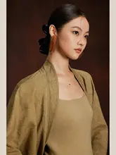 新中式 イボウシシルクコート【秋冬用・茧型デザイン・オリエンタルスタイル】