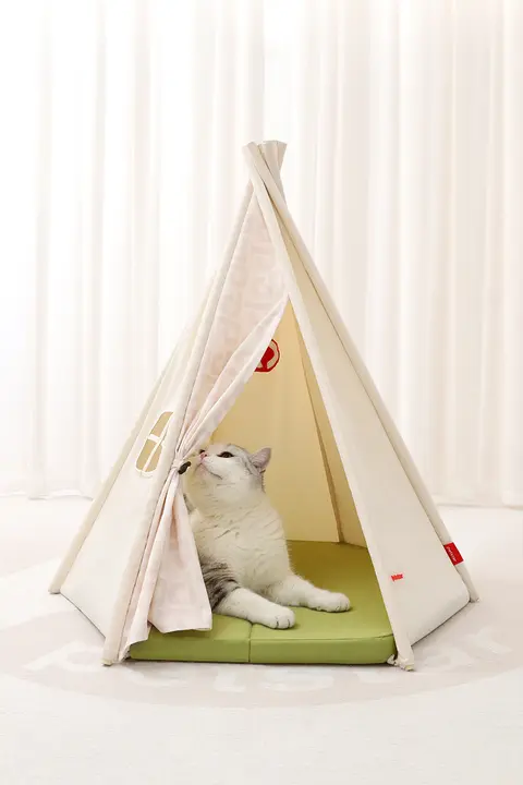 ペット用テント型猫ハウス【夏用・半密閉・汎用デザイン】