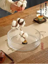 透明ガラス製花瓶【水耕栽培用・茶道テーブル飾り・強化底】