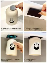 洗面所用 磁気吸着式の歯ブラシ＆コップホルダー【スペース活用・便利な収納】