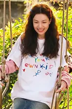 映画デザインの半袖Tシャツ【レディース・ゆったり・綿素材】（セットアップ対応）