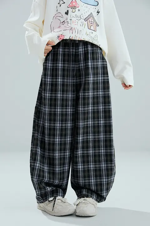 トレンド感あふれるキッズ秋用ワイドレッグパンツ【レディース・韓国風・おしゃれ】（セットアップ対応）